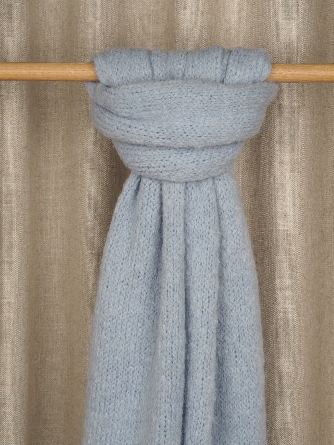 Alpaca blend chunky scarf, Light blue