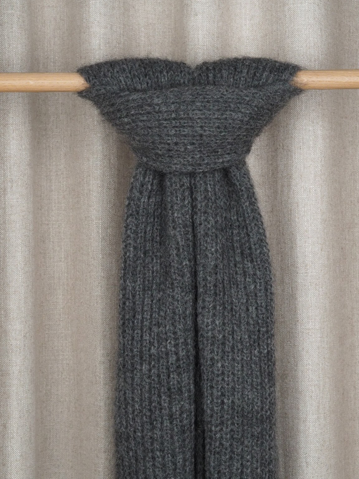 Scarf made of kid mohair blend, Dark gray melange